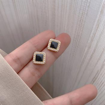 360Home Silber pin Perle luftige Vintage Ohrringe E2387 gold